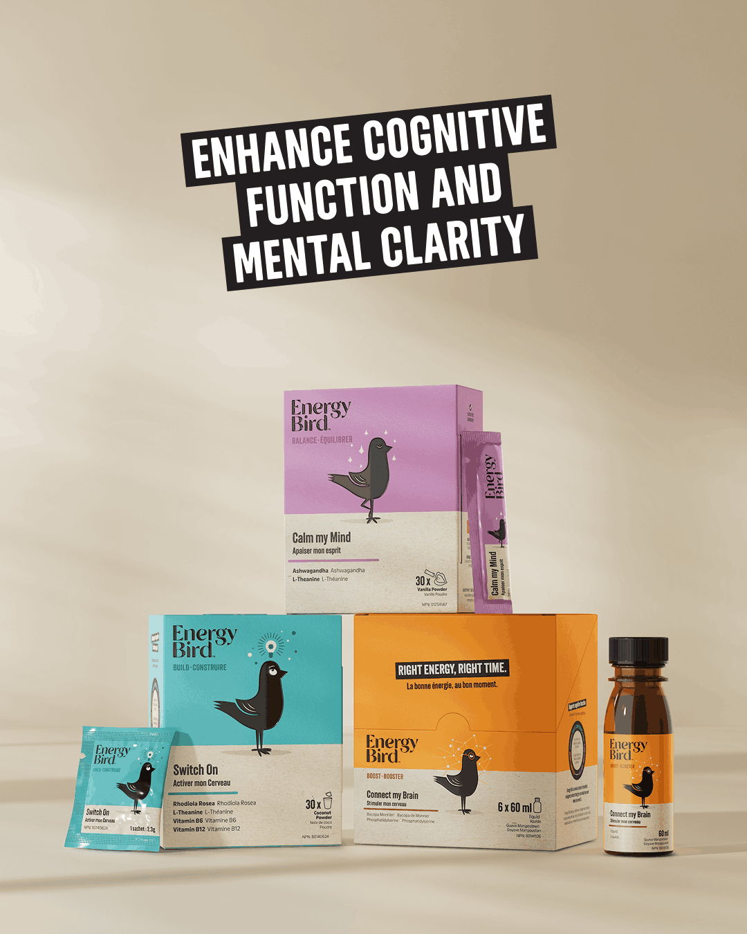 Energy Bird Mental Performance System including Switch On, Connect my Brain and Calm my Mind
