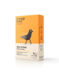 Energy Bird Boost My Energy - Energy & Stress Support - 30 Tablets package on angle