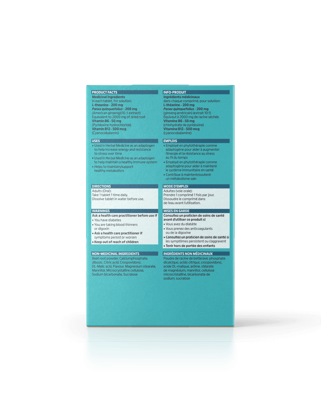 Energy Bird Build My Energy back of package with nutritional information