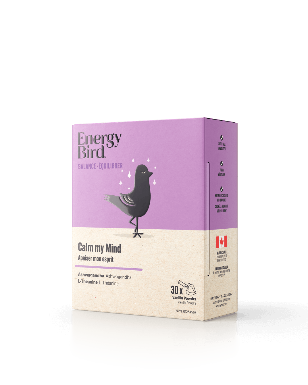 Energy Bird Calm my Mind side of package