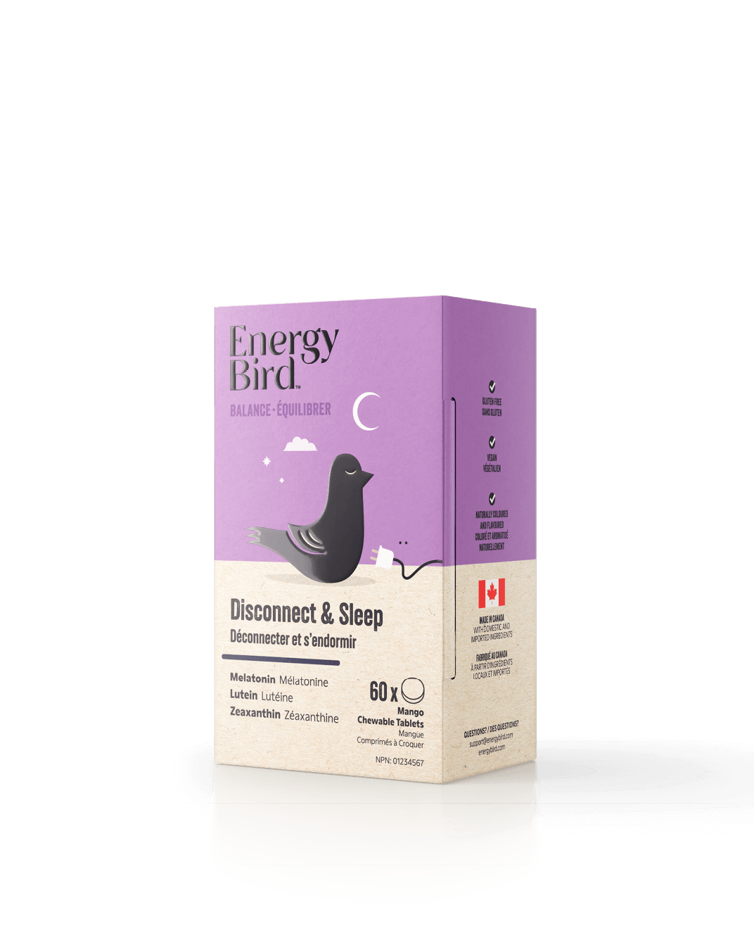 Energy Bird Disconnect and Sleep side of package