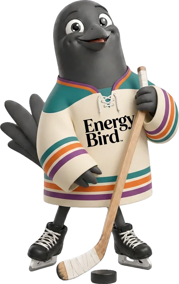 Energy Bird Rookie Bird with hockey stick