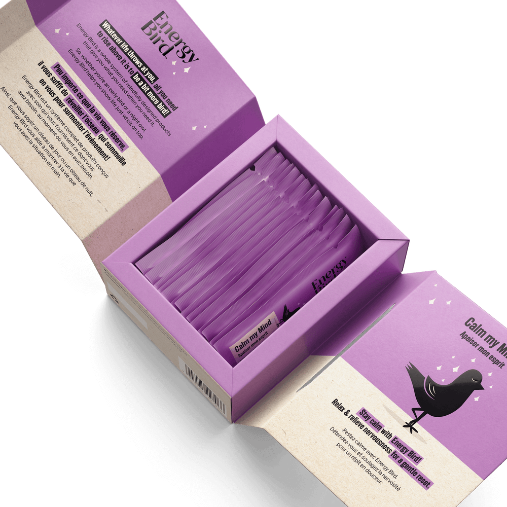 Boîte Apaiser mon esprit par Energy Bird ouverte