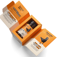 Energy Bird Sharpen My Mind opened with bottle and inner package visible