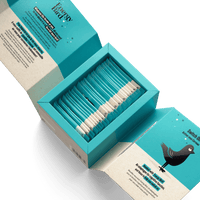 Energy Bird Switch On with open packaging showing sachets