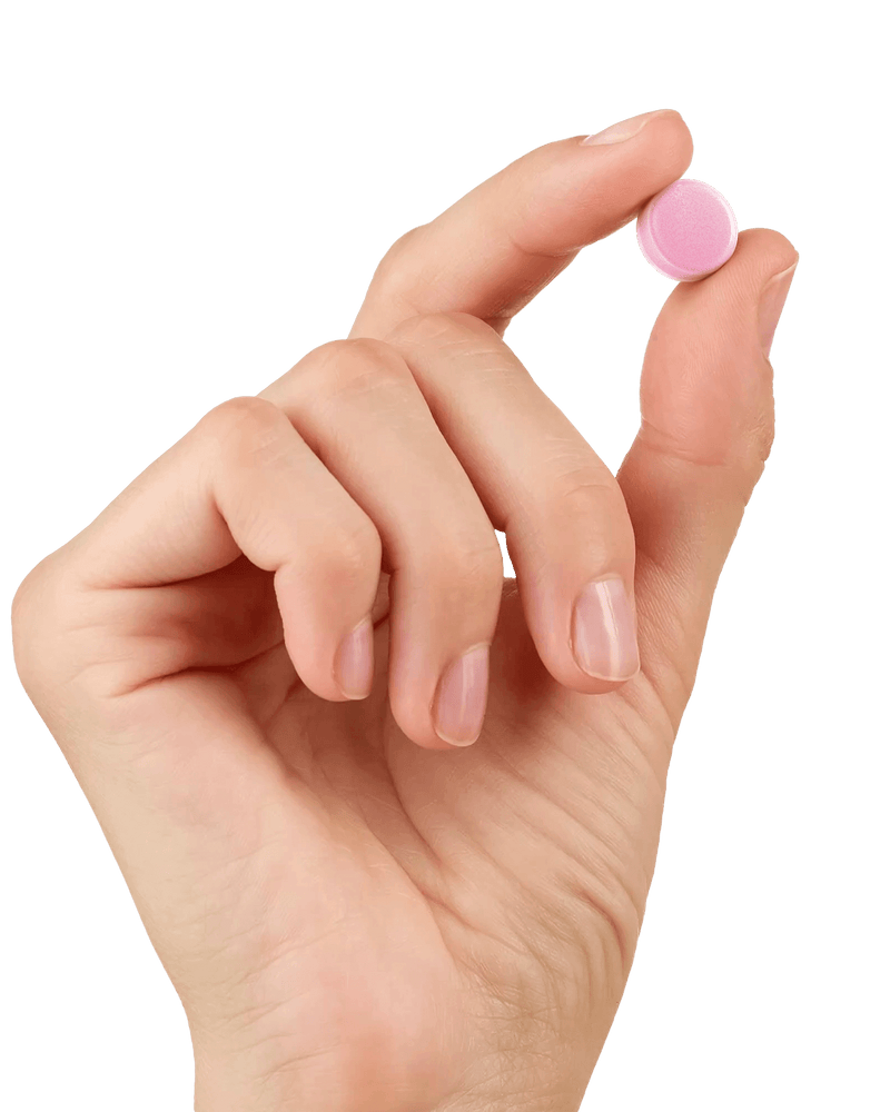 Energy Bird Ready to Sleep tablet being held in one hand