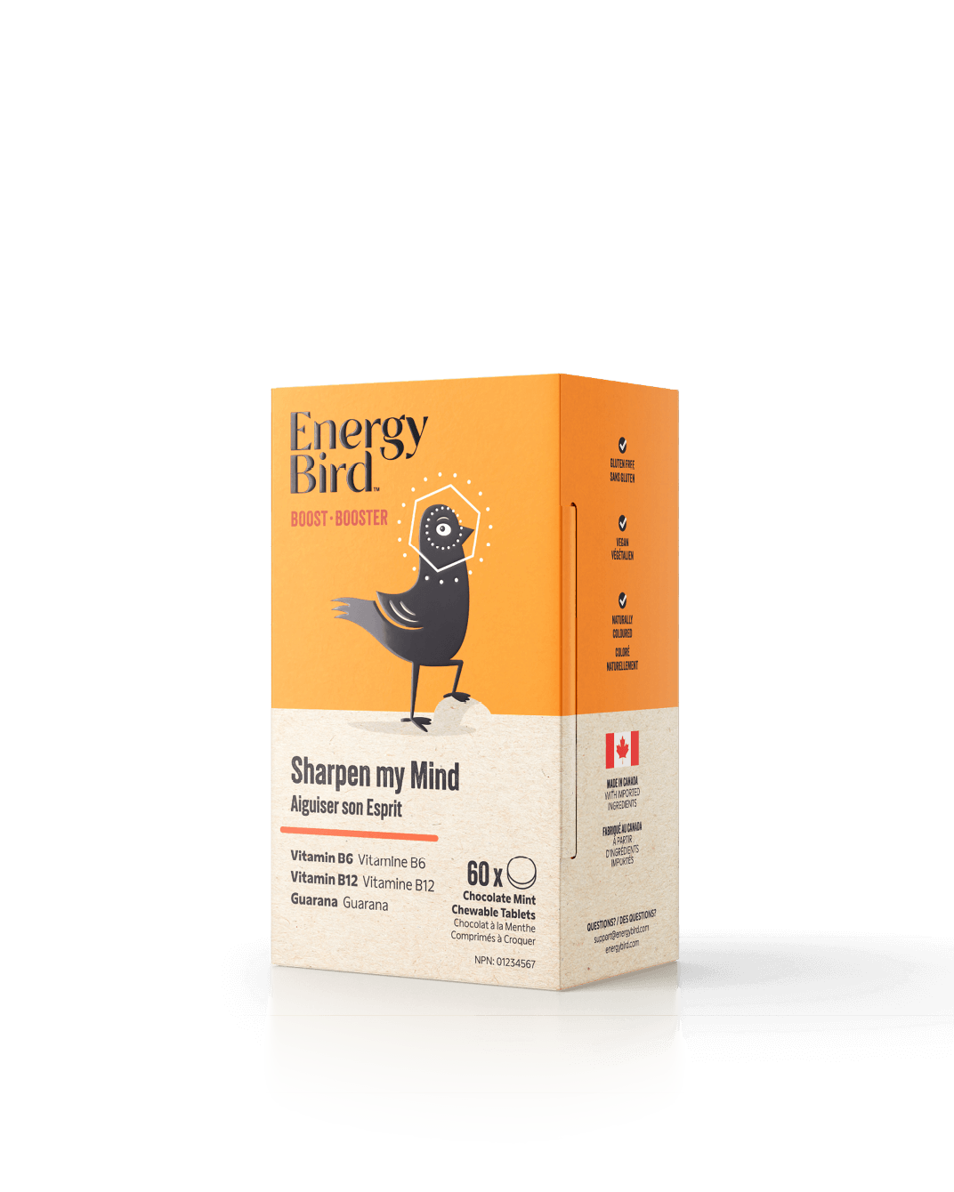 Energy Bird Sharpen My Mind package on angle