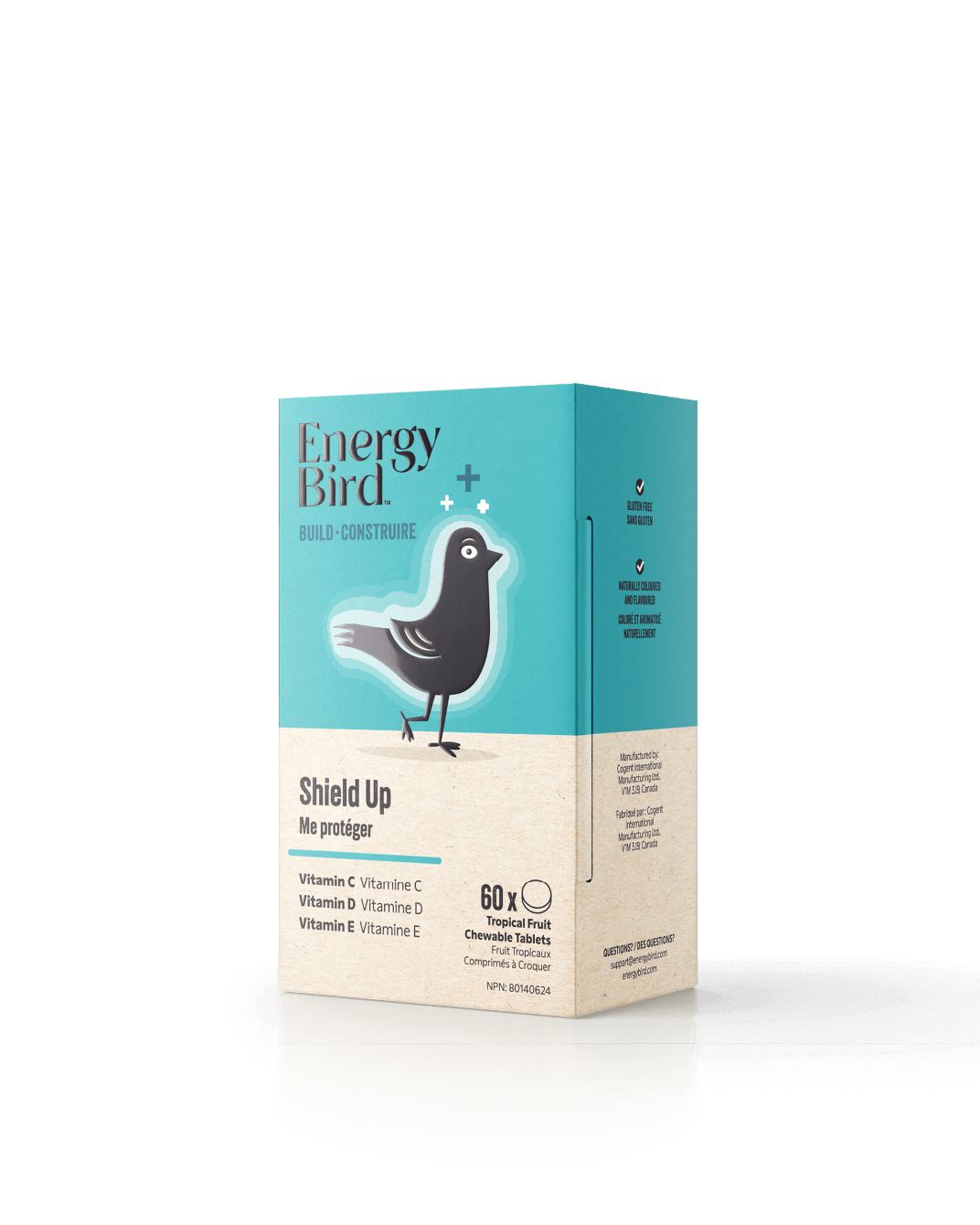 Energy Bird Shield Up side of package