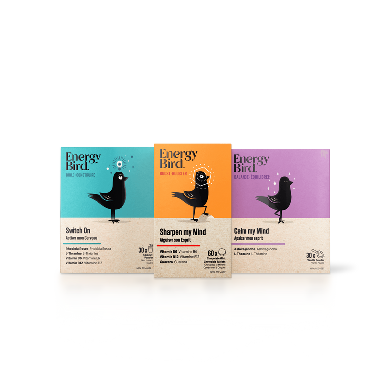 Energy Bird Mental Performance System including Switch On, Sharpen my Mind and Calm my Mind