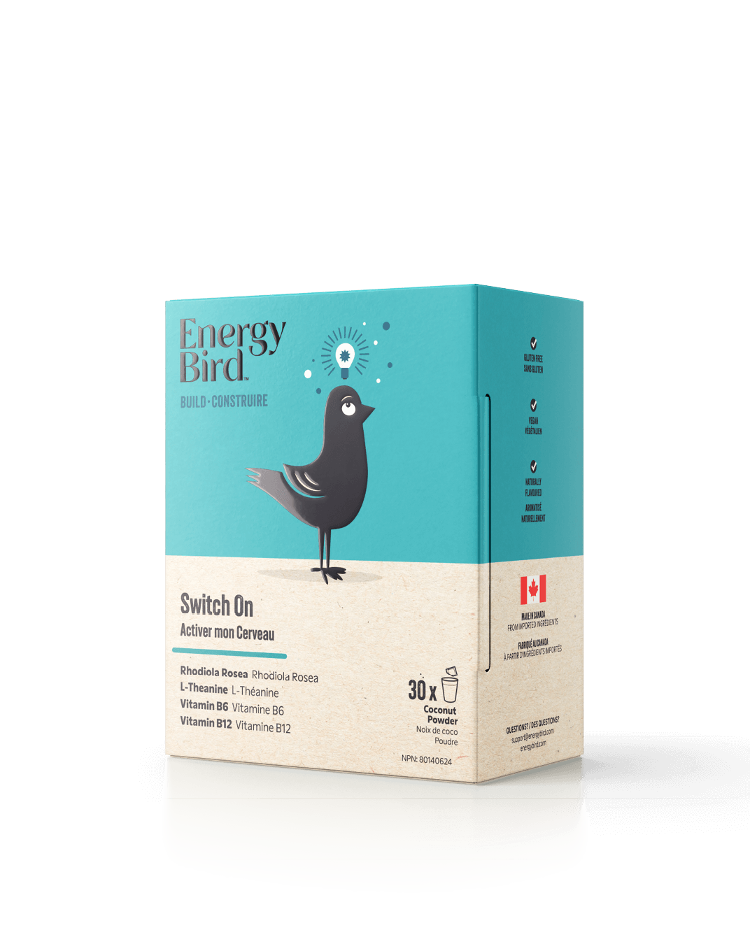 Energy Bird Switch On - Brain Health Support side of package